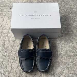 Navy Boys Velcro Loafers